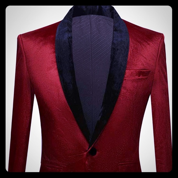 Other - Custom Velvet Maroon Red Luxury Tuxedo